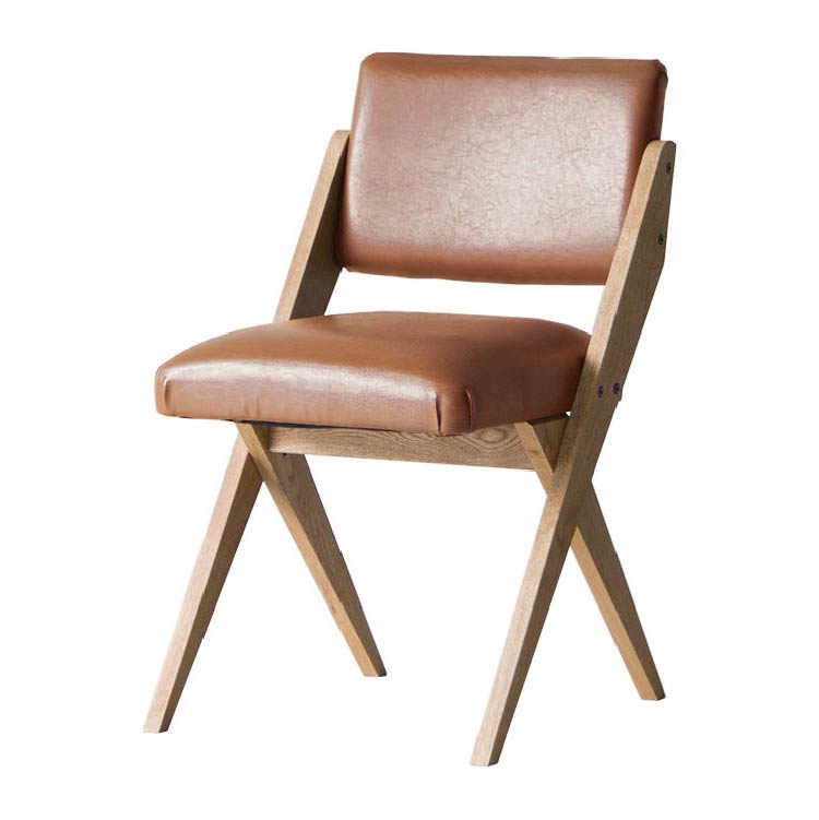 ゼット ダイニングチェア オーク材(WF-1) PVC-Camel PVC-Camel