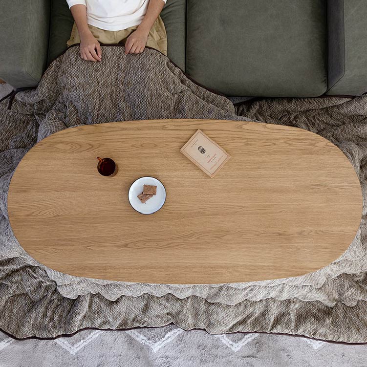 クルリ こたつテーブル 150cm 楕円(テーブルのみ) ナチュラル 150cm 楕円