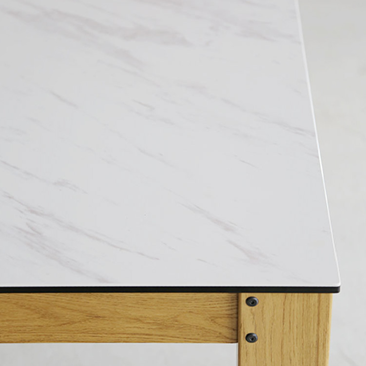 ハルゼー ダイニングテーブル 170㎝ 脚オーク材仕様 天板ホワイト 《大型商品》 ホワイト 170㎝