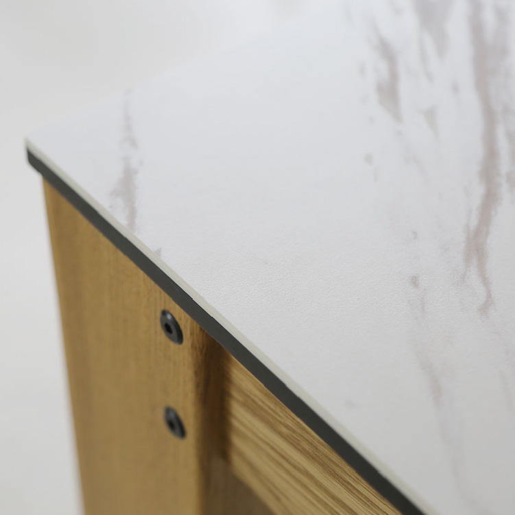 ハルゼー ダイニングテーブル 150㎝ 脚ウォールナット材仕様 天板ホワイト《大型商品》 ホワイト 150㎝