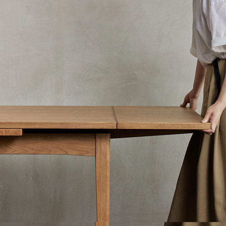 パウス ダイニングテーブル 伸長式 90cm オーク 90cm