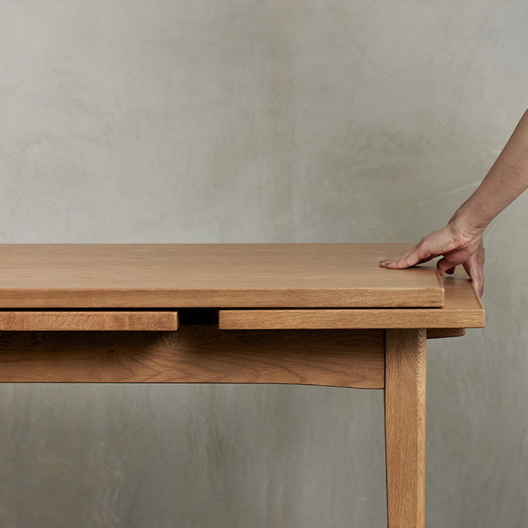 パウス ダイニングテーブル 伸長式 90cm オーク 90cm
