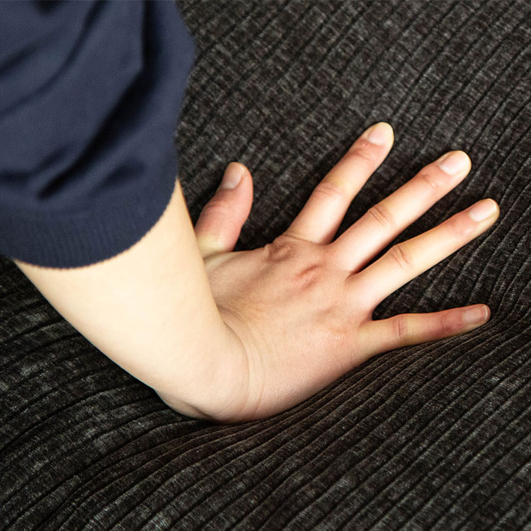 ボリュームのあるクッションは、ふっくらした座り心地。※イメージは別生地です