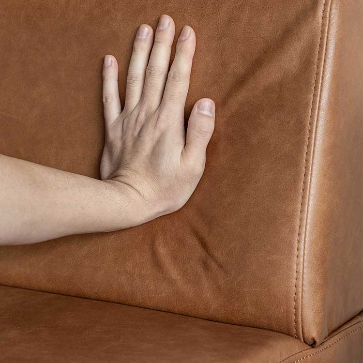 ドック 2.5人掛け ソファ リサイクルレザー キャメル キャメル 2.5人掛け