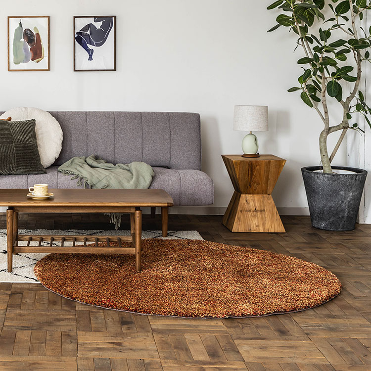 グラド ラグ 円形 160cm レッド レッド 円形160cm
