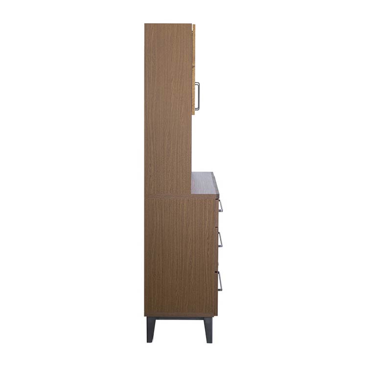 リンカーン 160cm ダイニングボード 板戸/鉄脚《大型商品》 ブラック 160cm オープン板戸