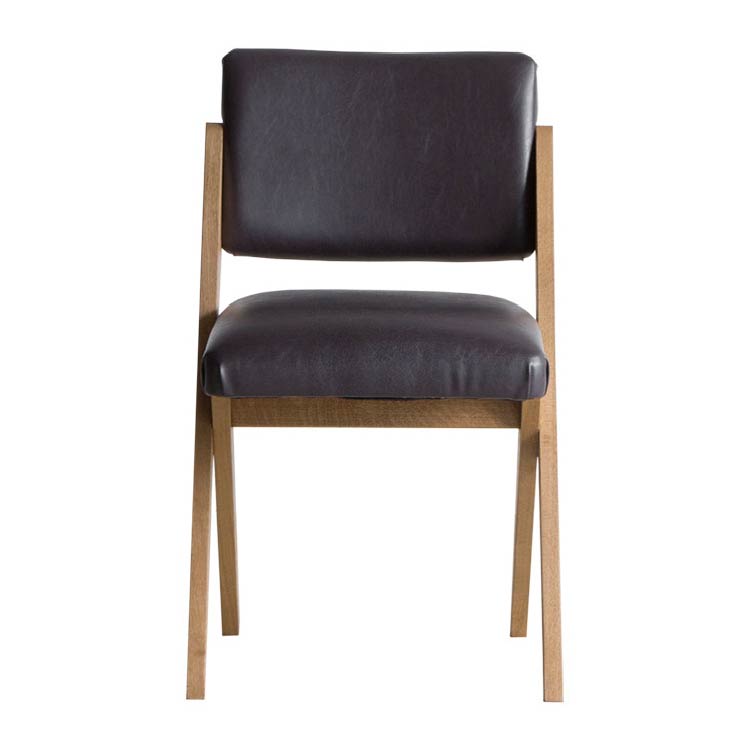 ゼット ダイニングチェア オーク材(WF-1) PVC-Dark PVC-Dark