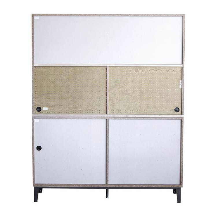 リンカーン 160cm ダイニングボード 板戸/鉄脚《大型商品》 ブラック 160cm オープン板戸