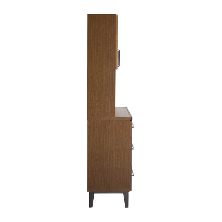 リンカーン 120cm ダイニングボード ガラス戸/鉄脚《大型商品》 ブラック 120cm オープンガラス戸