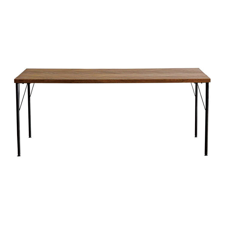 ジプシー ダイニングテーブルスチール丸脚タイプ 177.5cm ヘリンボーン ブラウン ヘリンボーン柄 177.5cm