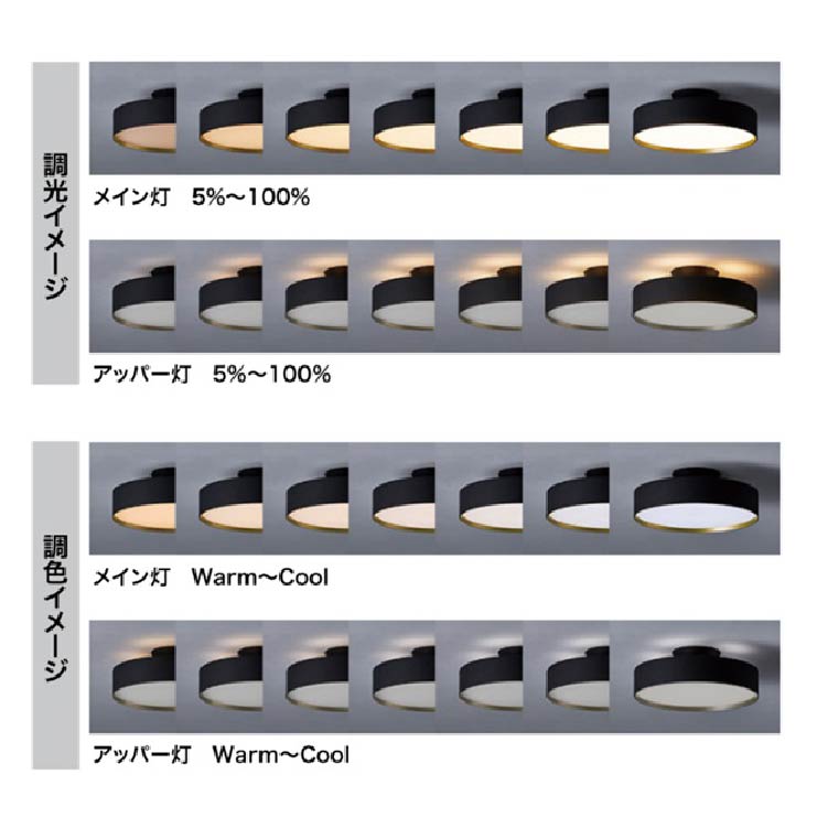 空間と天井の明かりを独立して調光できる、全く新しいタイプのLEDシーリングライト。