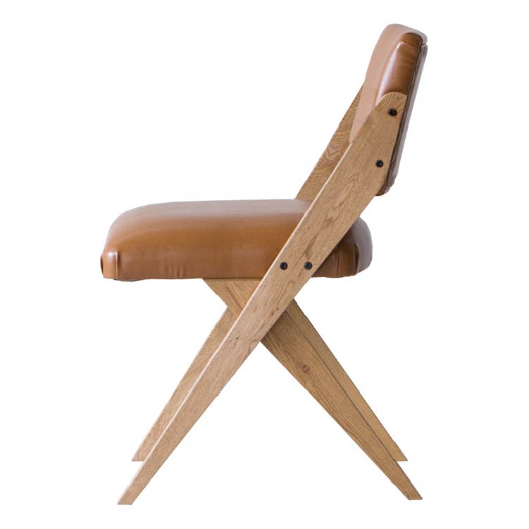 ゼット ダイニングチェア オーク材(WF-1) PVC-Camel PVC-Camel