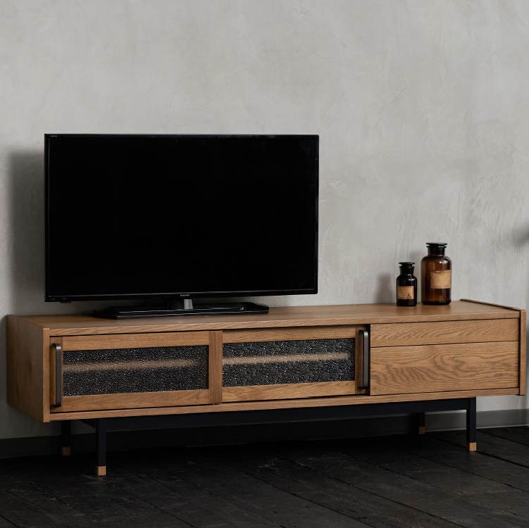 ジンロ テレビボード 180cm (ポリウレタン塗装)《大型商品》 ブラウン 180cm