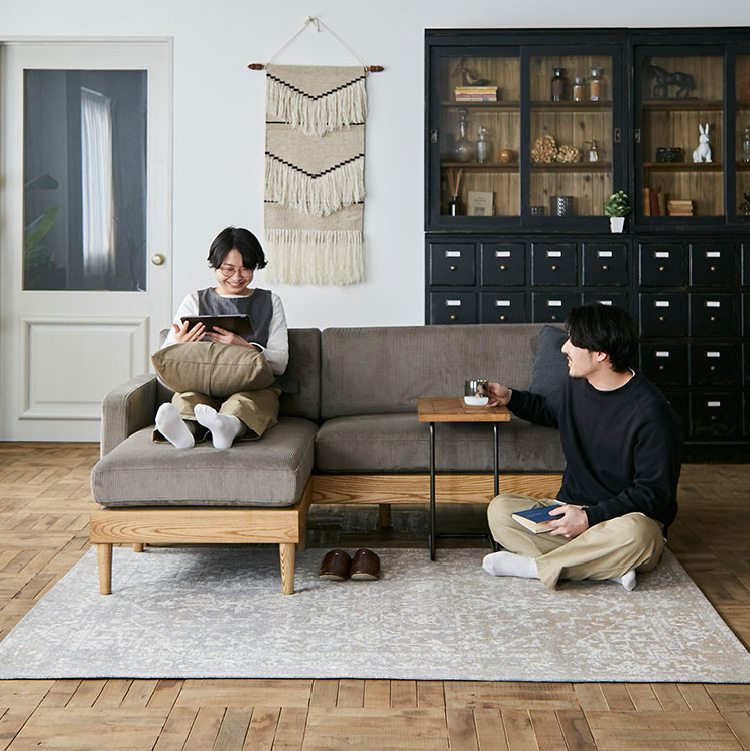 【数量限定】フリート カウチソファ コーデュロイ Lionbark 《大型商品》