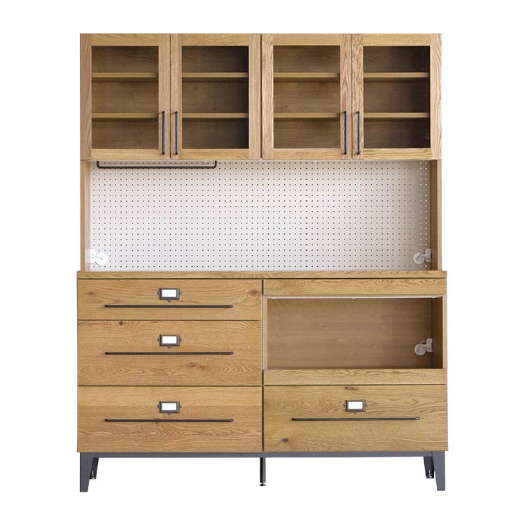 ジョージ 160cm ダイニングボード ガラス戸/鉄脚 《大型商品》