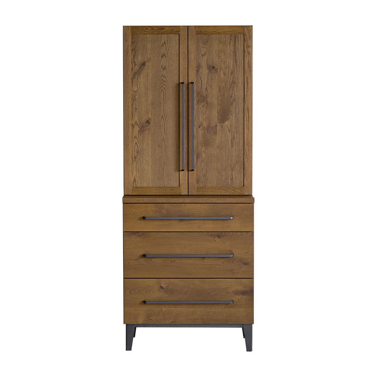 リンカーン 80cm ダイニングボード 上台戸棚 板戸/鉄脚《大型商品》