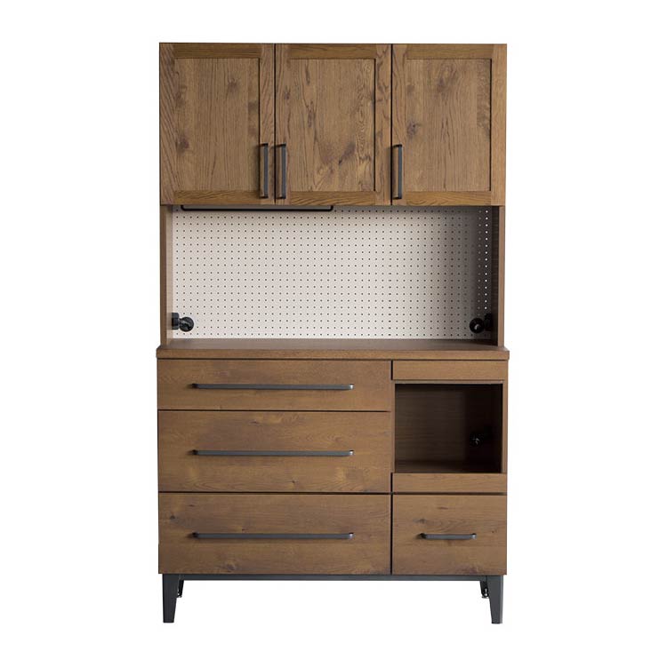 リンカーン 120cm ダイニングボード 板戸/鉄脚《大型商品》