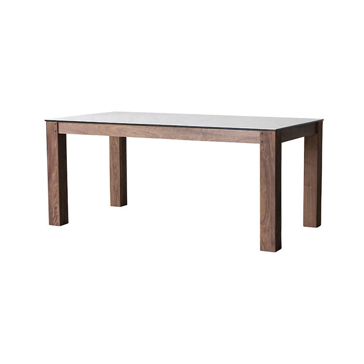 ハルゼー ダイニングテーブル 170㎝ 脚ウォールナット材仕様 天板ホワイト《大型商品》